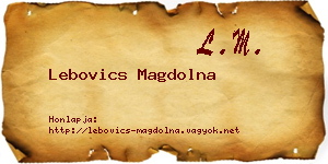 Lebovics Magdolna névjegykártya