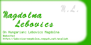 magdolna lebovics business card